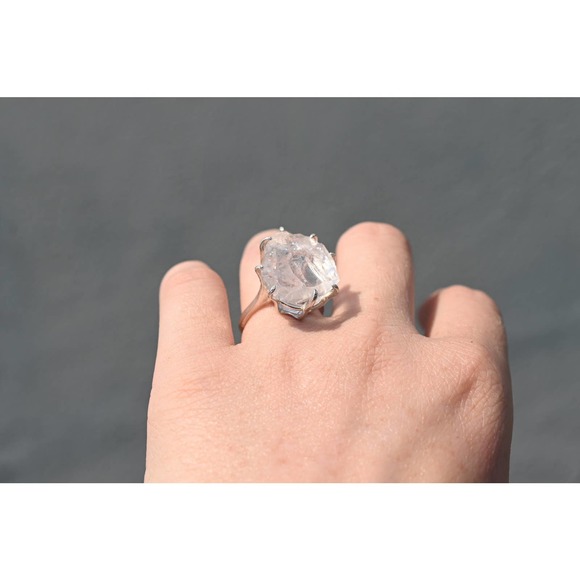 Alternative diamond engagement ring,  raw stone rings, - Picture 5 of 6